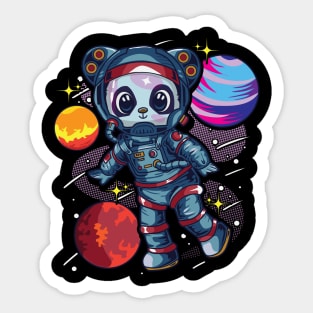 Astronaut Panda Bear In Space Sticker